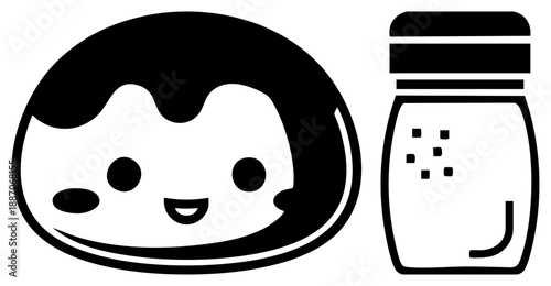 Cute Cartoon Cookie with Salt Shaker Companion