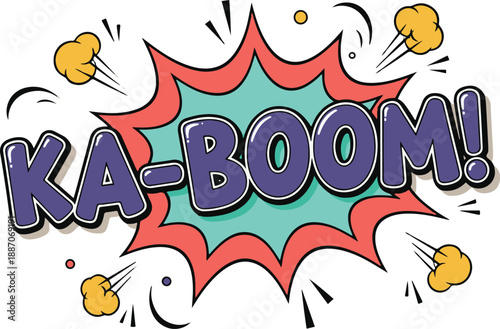 Comic KA-BOOM Sound Effect Explosion Speech Bubble Pop Art Vector