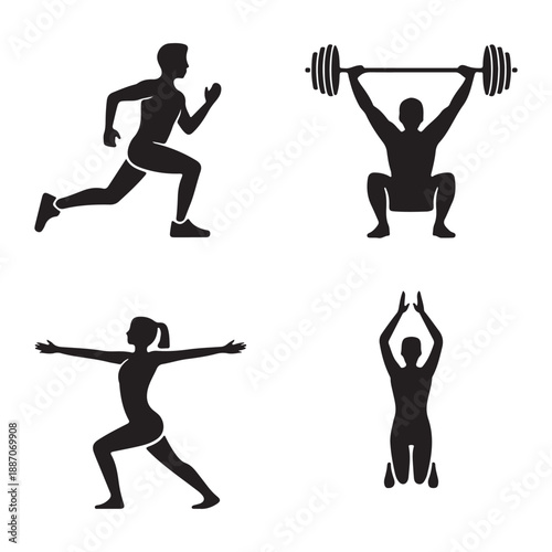 Fitness start running silhouette showing the beginning of an active life