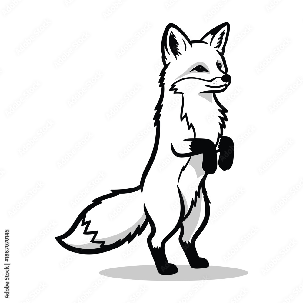 Obraz premium Cartoon fox exercising with dumbbells