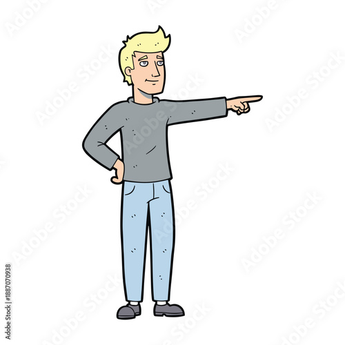Man pointing direction with confidence and authority