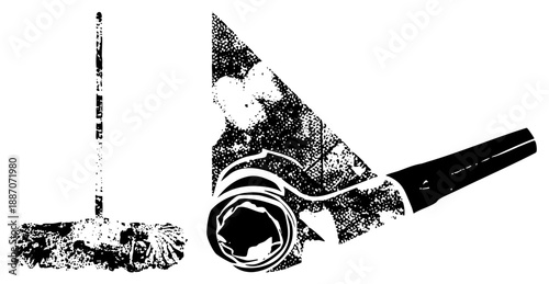 Vintage Cleaning Brush and Socket Wrench Tools Set