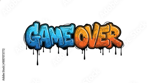Graffiti Game Over Text Art.