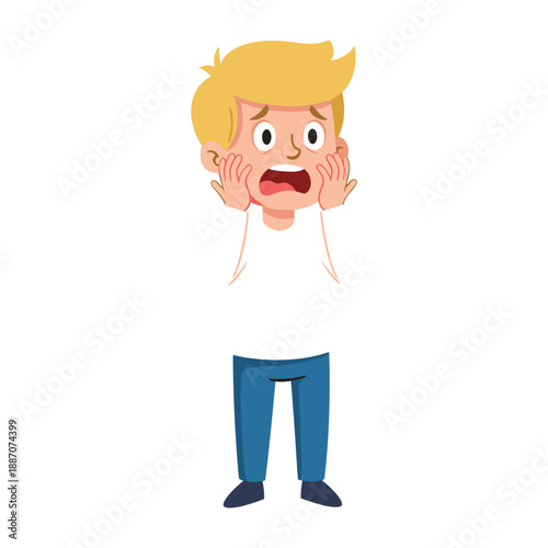 Shocked cartoon character with surprised expression