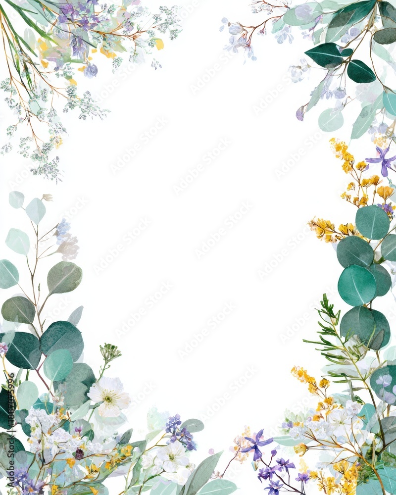 Fototapeta premium Spring blossoms create a beautiful botanical frame for Easter celebrations