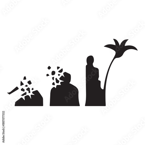 Unequal Growth Concept – One Person Advancing While Another Struggles Behind.