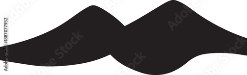 Abstract mountain peak silhouette graphic, bold black monochrome vector design for branding, logos, and artistic backgrounds, clean transparent template