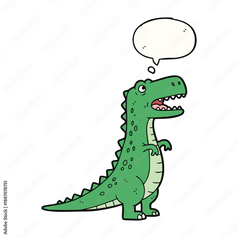 Obraz premium Cartoon alligator with thought bubble