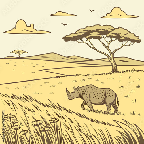 Wide Open Plains with Micro Detail Texture - Clean Vector