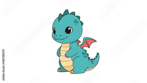 Cute Baby Dragon Illustration - Adorable Fantasy Creature