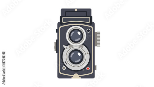 Vintage Twin Lens Reflex Camera Illustration - Retro Photography Icon
