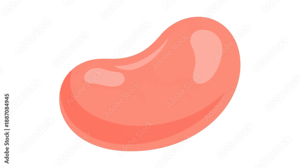 Fototapeta premium Single Pink Jelly Bean Candy Icon Isolated on White Background