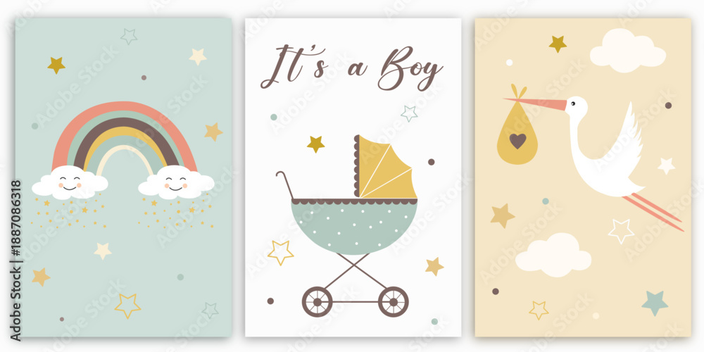 Fototapeta premium Baby Shower, it's a boy