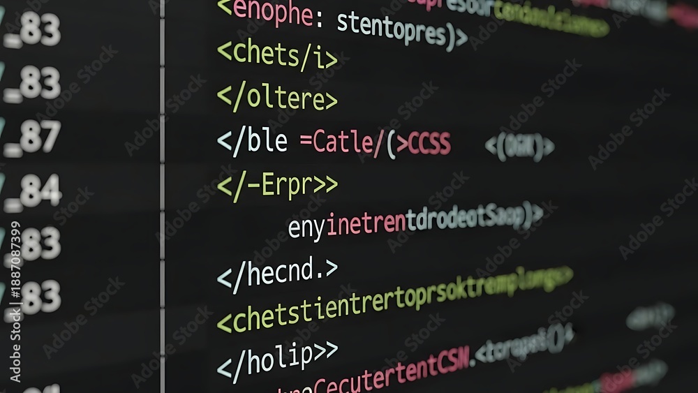 Obraz premium Code editor displaying html and css