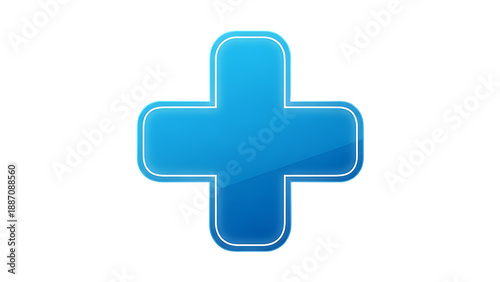 Blue Plus Sign Icon Medical and Health Symbol