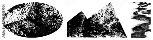 Abstract Halftone in Geometric Shapes with Speckled Texture