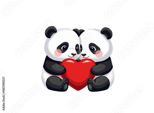 panda in love holding heart, valentines day panda, panda love character, romantic panda expression, heart holding panda, sweet animal love, panda affection theme, love message panda, gentle romantic m