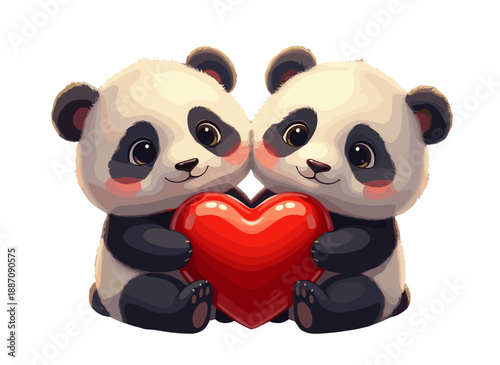 panda in love holding heart, valentines day panda, panda love character, romantic panda expression, heart holding panda, sweet animal love, panda affection theme, love message panda, gentle romantic m