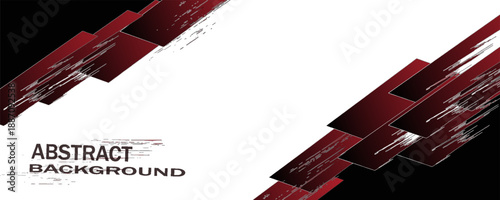 Presentation background with red black decoration on white background. Vector background overlap dimension modern rectangle bar design for text and message website design, poster, banner, and much mor
