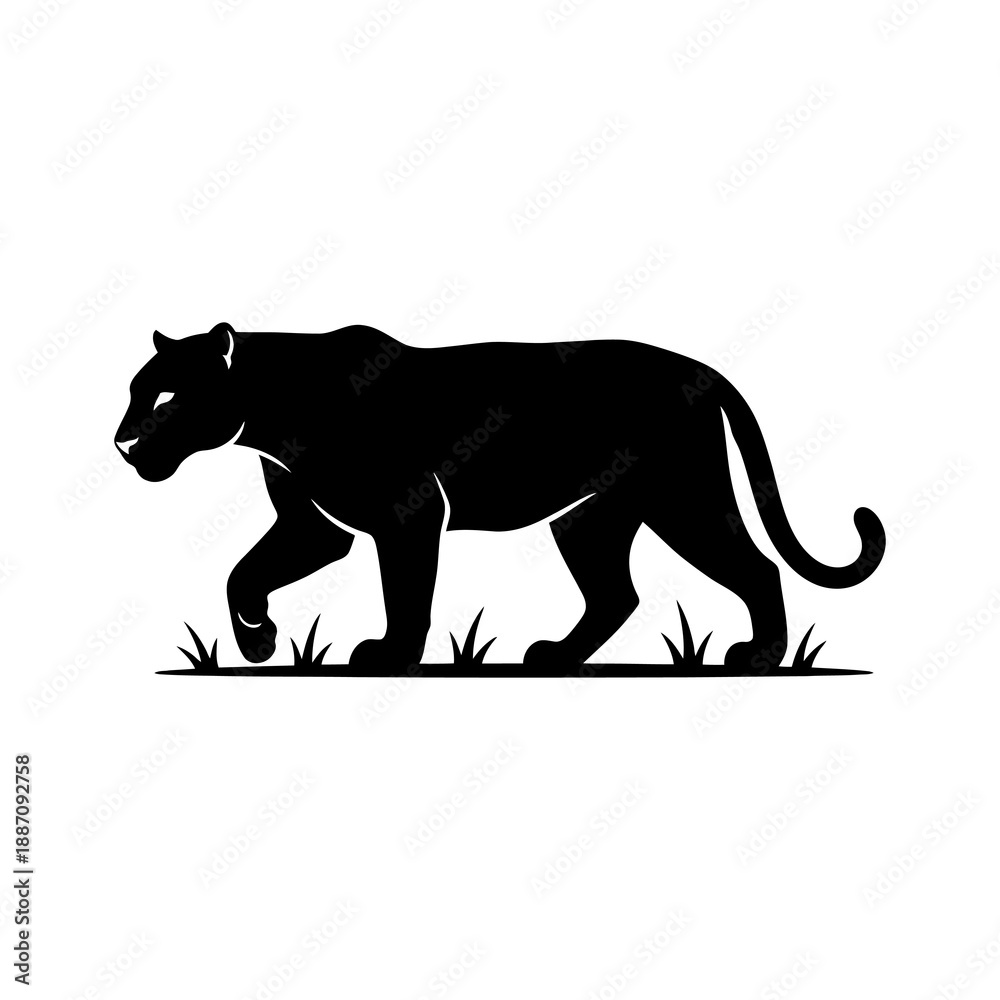 Obraz premium Angry Tiger Vector Silhouette Design 