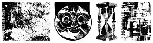 Abstract Geometric in Black and White Vector Art