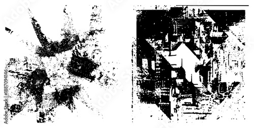 Abstract Urban Decay with Cracked Concrete and Broken Structures