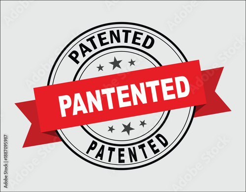 Red Patented Stamp Badge for Certified Product Label