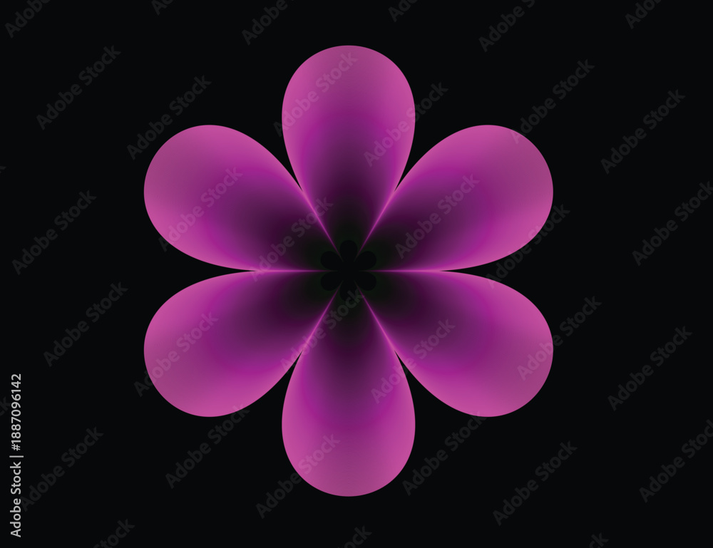 Fototapeta premium Purple Abstract Flower Shape with Geometric Style