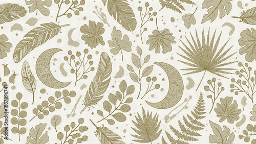 A with a gold floral pattern and a pixelated effect applied to it for a decorative look