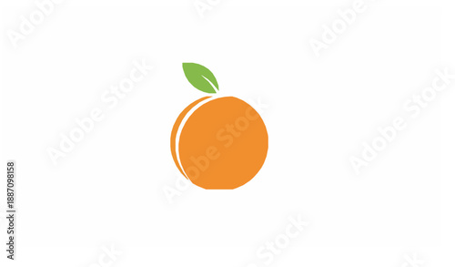 Modern citrus orange vector logo mark isolated on white