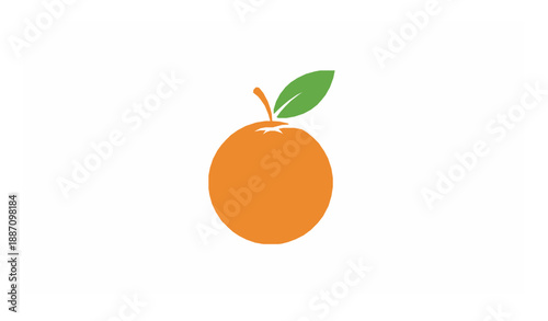 Minimal orange fruit vector logo isolated on white background
