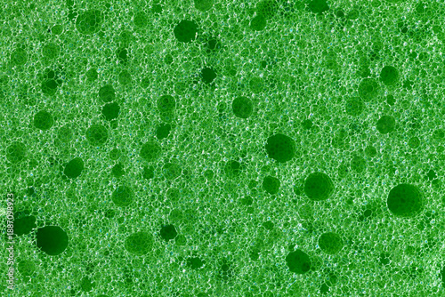 Tableau sur toile Close-up of green foam with varied bubble sizes