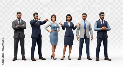 Diverse business professionals standing together in a line