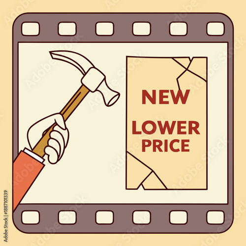 Price Smash Offer Video with Hammer Breaking Animation