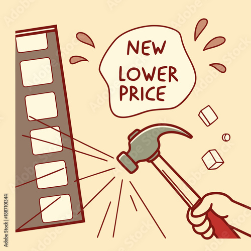 Price Smash Offer Video with Hammer Breaking Animation