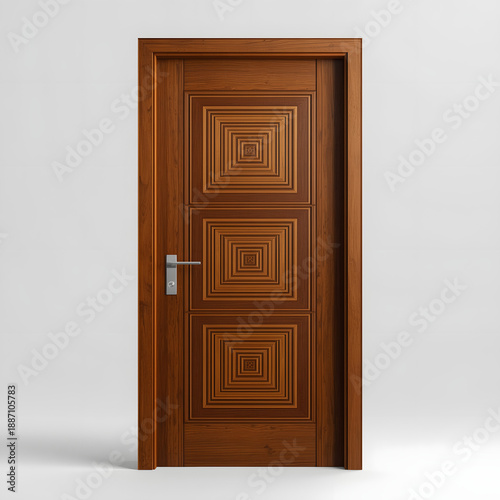 wooden door with white background