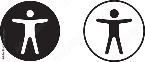 Accessibility icon, universal accessibility design symbol set