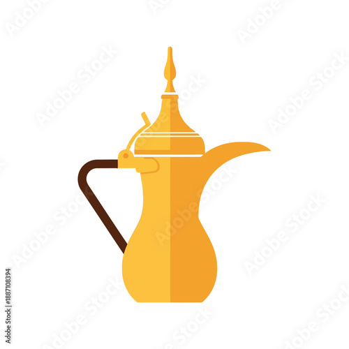Traditional arabic coffee pot illustration Vector