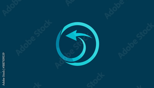 Abstract Looping Arrow Icon With Circular Motion in a Minimalist Style Design