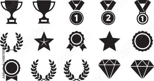 Collection of award symbols Vector