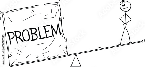 Person struggling with a problem Vector