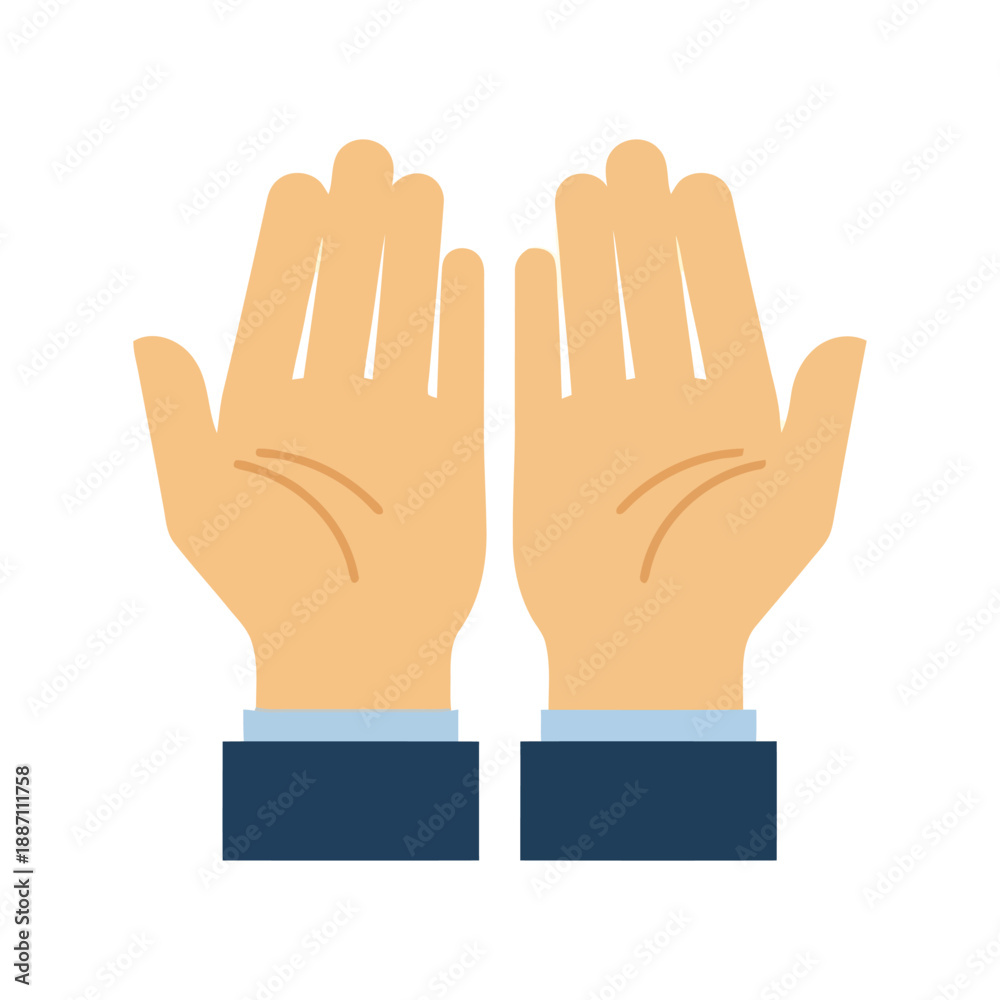 Obraz premium Business hands clapping flat design Vector