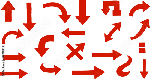 Vintage Crayon Drawn Arrows Scrapbook Collage Element Collection