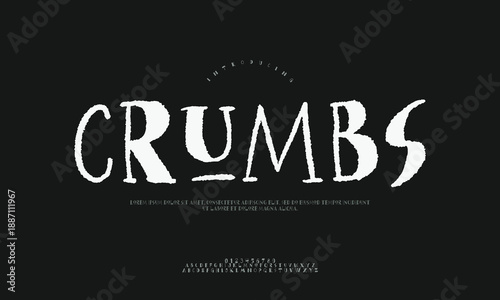 Typography font Abstract background of scattered bread crumbs with a minimalist, clean design