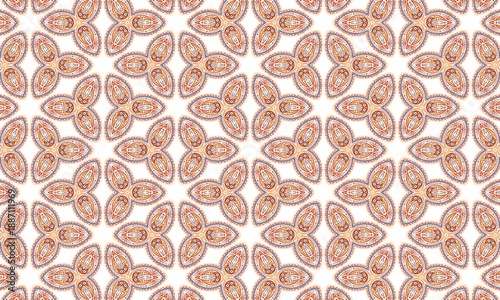 Seamless pattern of brown coffee beans on a white background, illustration of roasted coffee beans in a repeating design, perfect for packaging or wallpaper