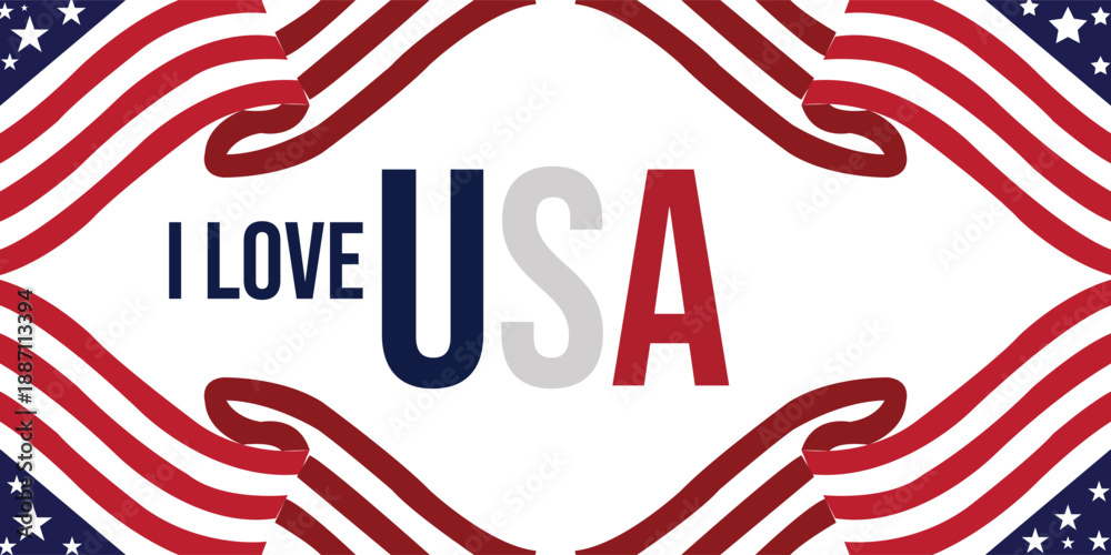 Obraz premium USA patriotic design with American flag pattern
