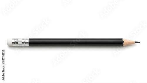 black pencil isolated on white background