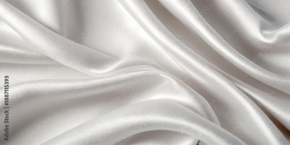 Obraz premium Abstract Luxury Silk Satin Fabric Background Featuring Beige and white Tones, Smooth Fluid Waves, Soft Shimmering Light and Elegant Wavy Textile Folds