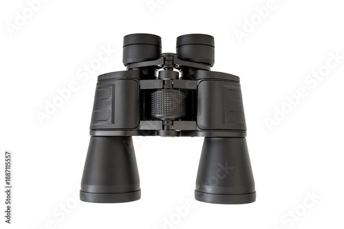 Black binoculars isolated  on transparent background.