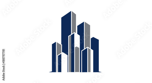 Architectural Illustration Depicting Corporate Skyline and Urban Development in Geometric Form Free Download Architectural Illustration Depicting Corporate Skyline and Urban Development in Geometric Form - GFXLoad